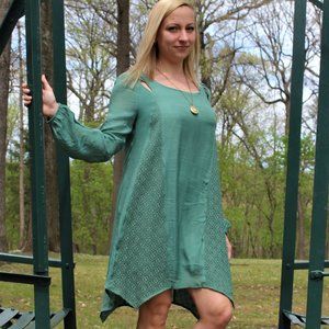 Entro Long-Sleeved Sundress with Lace